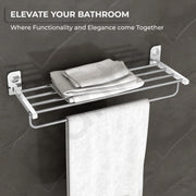 Plantex Dream Stainless Steel Towel Rack For Bathroom/Towel Stand/Towel Hanger/Bathroom Accessories - (24 Inch-Chrome) - Pack of 1