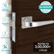 Plantex Heavy Duty Door Lock for Bathroom/Mortise Keyless Handle Door Lock for Store Room/Balcony/Office with Baby Latch ÃƒÂ¢Ã¢â€šÂ¬Ã¢â‚¬Å“(7091 Satin White & Chrome Finish)