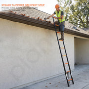 Plantex 3.5m (11.48 ft.) Telescopic Ladder/Carbon Steel 9-Steps Portable & Compact Ladder/Foldable Multipurpose Collapsible Ladder for Home & Outdoor Use - (Orange)