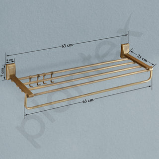 Plantex 304 Grade Stainless Steel 24 inch Towel Rack/Towel Bar/Towel Hanger/Towel Storage for Bathroom - Crystal (Brass Antique)