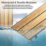 Plantex PVC Panel for Wall 10 Feet/3D Wall Panel Louvers Panel for Interior DÃ©cor/Fluted PVC Panels for Walls/Home & Office Use/Pack of 10 Covers 100 Sq. Ft (Golden Oak - 2G)