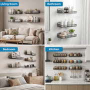 Plantex Self-Adhesive Single Sticker for Bathroom/Hanger for Bedroom/Livingroom/Magic Sticker for Wall/Strong Magic Adhesive Sticker for Kitchen Corner Shelf -Pack of 4 (7x7cm)