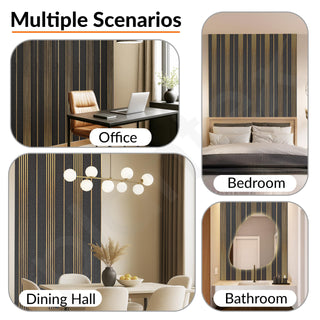Plantex Louvers Panel for Wall/8 Feet Wall Panels/3D Charcoal Panel for Interior Walls Décor - Pack of 5 Covers - 40 Sq. Ft, Size-1 Feet x 8 Feet (YD-1209)