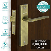 Plantex Heavy Duty Door Lock ÃƒÂ¢Ã¢â€šÂ¬Ã¢â‚¬Å“ Bathroom Door Lock/Mortise 8inch Keyless Plate Handle Set for Home/Bathroom/Store Room/Balcony/Office with Baby Latch (8105, Brass Antique)