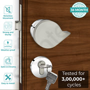 Plantex Heavy Duty Door Lock/Main Door Mortise Lock Handle/Handle Set for Home/Office/Door Accessories (Satin White, Chrome)
