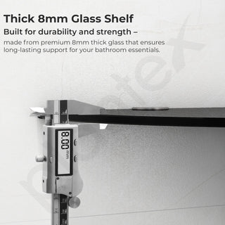 Plantex Glass Corner Shelf for Bathroom/Living Room/Kitchen Corner Shelf, Wall Mount/Glass Shelf for Bathroom Wall (9x9 Inches, Black, Pack of 3)