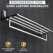Plantex Towel Rack for Bathroom/Pure Brass Towel Holder/24 Inch Towel Stand/Towel Bar/Bathroom Accessories - Pack of 1 (APS-RTO-13, Chrome)