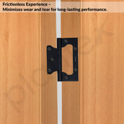 Plantex Stainless Steel Butterfly Hinges for Door/4 Inch x 14 Gauge Hinge/2.5 mm Hinges for Home/Office/Hotel/Non-Mortise Door Hinges - Pack of 24 (Black)