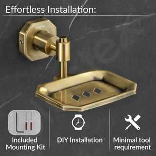 Plantex 304 Grade Stainless Steel Soap Holder for Bathroom/Soap Dish/Soap Stand for Kitchen Sink/Soap Case/Bathroom Accessories- Nipron (Brass Antique)