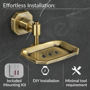 Plantex 304 Grade Stainless Steel Soap Holder for Bathroom/Soap Dish/Soap Stand for Kitchen Sink/Soap Case/Bathroom Accessories- Nipron (Brass Antique)