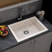 Plantex Undermount Sink for Kitchen/Quartz Acrylic Kitchen Sink with 10 Years Warranty by Plantex/Granite Single Bowl Kitchen Sinks with Coupling (Ultra Brun-24x18 Inches)