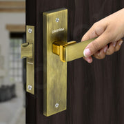Plantex Heavy Duty Door Lock ÃƒÂ¢Ã¢â€šÂ¬Ã¢â‚¬Å“ Bathroom Door Lock/Mortise 8inch Keyless Plate Handle Set for Home/Bathroom/Store Room/Balcony/Office with Baby Latch (8116, Brass Antique & PVD Gold)