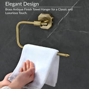 Plantex 304 Grade Stainless Steel Napkin Holder/Towel Hanger/Napkin Ring for Wash Basin/Towel Holder for Kitchen/Bathroom Accessories - Nipron (Brass Antique)