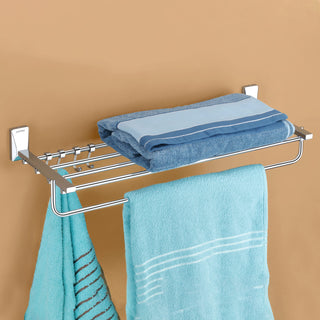 Plantex 304 Grade Stainless Steel 24 inch Towel Rack/Rod for Bathroom/Towel Bar/Towel Hanger/Towel Storage for Bathroom - Crystal (Chrome)