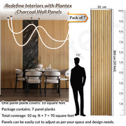 Plantex PVC 3D Fluted Wall Panels for Home Decor/Louvers Wall Panel 10 Feet/Eco-Friendly PVC Panels/Pack of 7 Covers 70 Sq. Ft (Golden Oak - 9G)