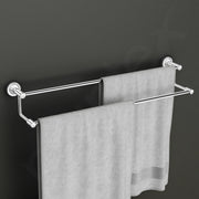 Plantex Stainless Steel Dual Towel Rod/Towel Holder for Bathroom/Towel Bar/Towel Hanger/Stand/Bathroom Accessories (24 Inch - Chrome Finish) - Pack of 3
