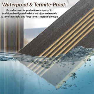 Plantex Louvers Panel for Wall/8 Feet Wall Panels/3D Charcoal Panel for Interior Walls Décor - Pack of 10 Covers - 80 Sq. Ft, Size-1 Feet x 8 Feet (YD-1209)