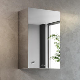 Plantex Premium Bathroom Cabinet with Mirror/ 304 Stainless Steel Bathroom Organiser with Mirror/Bathroom Shelf for Wall with Mirror (10x16 Inch-Chrome)