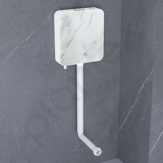 Plantex White Marble Printed Flush Tank for Toilet with 7 LTR Water Capacity/Polypropylene Toilet Flush Tank/Dual Flush Cistern with Air Freshener - Pack of 1