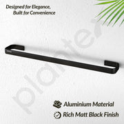 Plantex Aluminium Towel Holder for Bathroom/24 inch Single Towel Rod/Towel Bar/Towel Hanger/Bathroom Accessories -Pack of 1 (1512, Black)
