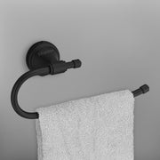 Plantex 304 Grade Stainless Steel Bathroom Accessories Set of 5 - Towel Rod/Hand Napkin Hanger for Wash Basin/Soap Case/Toothbrush Holder/Robe Hook - Niko (Black)