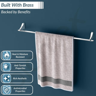 Plantex Rich Brass Bathroom Single Towel Rod/Towel Hanger for Kitchen/Towel Holder/Towel Rack/Bathroom Accessories - Unique (Chrome Finish)