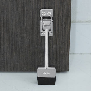 Plantex Heavy Duty 5 inch Kick Down Door Stopper with Strong Rubber Grip for Tile/ Vinyl/ Hardwoods/ Carpet Floor for Home and Office Doors (Stainless Steel, Chrome)