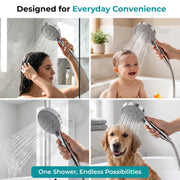 Plantex Hand Shower for Bathroom/5 Mode Multifunctional Shower/5-Inch ABS Plastic Silicone Handheld Shower Head/Easy Mode Switching – (Chrome, APS-8607)