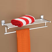 Plantex 304 Grade Stainless Steel Bathroom Accessories Set of 3 - Towel Stand/Napkin Hanger/Dual Soap Holder for Bathroom - Darcy (Chrome)