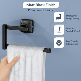 Plantex 304 Grade Stainless Steel Napkin Holder for Washbasin/Towel Hanger for Kitchen/Towel Holder/Bathroom Accessories - Squaro (Black)