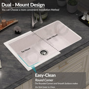 Plantex Undermount Sink for Kitchen/Quartz Acrylic Kitchen Sink with 10 Years Warranty by Plantex/Granite Single Bowl Sinks with Coupling (Rayon 32x20 Inches)