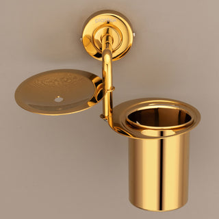 Plantex Daizy Gold Bathroom soap Holder and Brush Stand for wash Basin (304 Stainless Steel/Pack of 4)