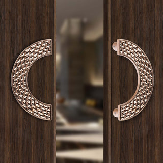 Plantex Heavy Duty Door Handle/Door & Home Decor/8-inches Round Shape Main Door Handle/Door Pull Push Handle Set (276-Rose Gold Finish) - 3 Years Warranty