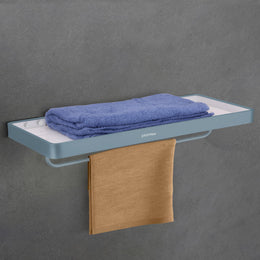 Plantex Aluminium and Acrylic Towel Holder in Bathroom/Towel Rod/Towel Hanger/Bathroom Accessories (Grey & Milky White-24 Inch)