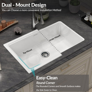 Plantex Matt German Technology Acrylic Resin Quartz Kitchen Sink/10 Years Guarantee/Granite Single Bowl Sink For Kitchen With Coupling (Whiti 32X20 Inches)