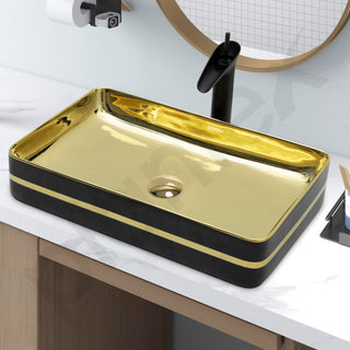 Plantex Table Top Wash Basin For Bathroom/Designer Ceramic Basin/Countertop Vessel Sink Basin - Indo-European Collection (24 x 14 x 5 Inch)