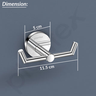 Plantex 304 Grade Stainless Steel Bathroom Hooks for Hanging Towel and Clothes in Bathroom/Washroom - Oreo (Chrome)