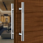 Plantex Stainless Steel Main Door Handle/Wooden Door Handle/Wooden Door Accessories/12 Inch Pull-Push Handles Set of 1 (2 Piece, Chrome)