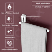Plantex Smero Pure Brass Hand Towel Hanger/Towel Holder for Washbasin/Napkin Hanger for Wash basin/Bathroom Accessories (Chrome Finish) Superb