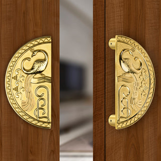 Plantex Heavy Duty Door Handle/Door & Home Decor/8-inches Round Shape Main Door Handle/Door Pull Push Handle Set (323 -PVD Gold Finish)