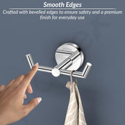 Plantex 304 Grade Stainless Steel Bathroom Hooks for Hanging Towel and Clothes in Bathroom/Washroom - Oreo (Chrome)