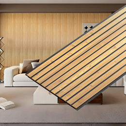 Plantex PVC 3D Fluted Wall Panels for Home Decor/Louvers Wall Panel 10 Feet/Eco-Friendly PVC Panels/Pack of 5 Covers 50 Sq. Ft (Golden Oak - 9G)