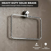Plantex Towel Ring for Bathroom/Pure Brass Towel Holder/Towel Stand/Hanger/Bathroom Accessories - Pack of 1 (APS-ASC-05, Chrome)