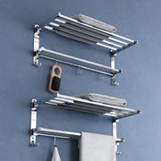 Plantex Towel Rack for Bathroom/Stainless Steel Towel Bar/18 Inch Towel Holder with Towel Rod/Bathroom Accessories - Pack of 2 (Chrome)