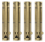 Plantex Stainless Steel 8 inch Tower Bolt/Tower Bolt for Home,Offices Doors and Windows/Tower Bolt for Main Door/Door Latch/Kundi/Chitakini/Door Latch for Windows (Brass Antique, Pack of 4)