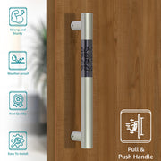 Plantex 14 inches Stainless Steel Big Main Door Handle/Door Handle for Main Door/Wooden & Glass Door Handle/Handle for Bedroom Door Handle (Rich Satin) - 3 Years Warranty