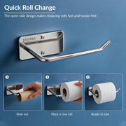 Plantex Stainless Steel Toilet Paper Roll Holder/Tissue Paper Holder in Bathroom/Kitchen/Bathroom Accessories - Wall Mount (Chrome)