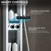 Plantex Shower Panel for Bathroom with Hand Shower/Body Massage Jets/Showerhead/304 Grade Stainless Steel Showers System with Hot & Cold Mixer (KM-8103-Chrome)