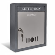 Plantex Wall Mount Letter Box - Suggestion Box/Mail Box/Post Box for Home gate with Secure Key Lock - (Dark Grey) A4 Size