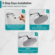 Plantex ABS 9 Inch Round Head Shower/Overhead Rain Shower/Shower for Home/Hotel/Adjustable Shower Head for Bathroom - Pack of 1 (Chrome, D639)
